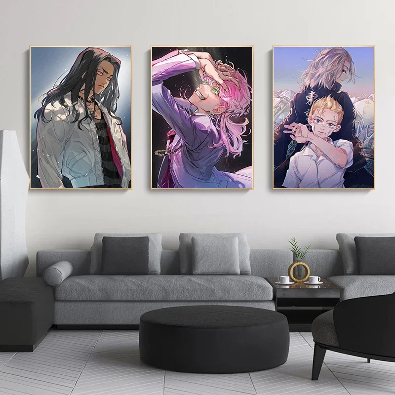 Anime Tokyo Revengers Ryuguji Ken Manjiro Sano Poster HD Print Canvas Painting Wall Art Pictures for Living Room Home Decoration