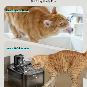 نافورة مياه أوتوماتيكية Downypaws لموزع مياه القطط مع مستشعر الحركة بطارية لاسلكية تعمل بالطاقة 2.5 لتر أفضل 10 نافورة شرب للقطط للبطاريات للمبيعات - رقم 6