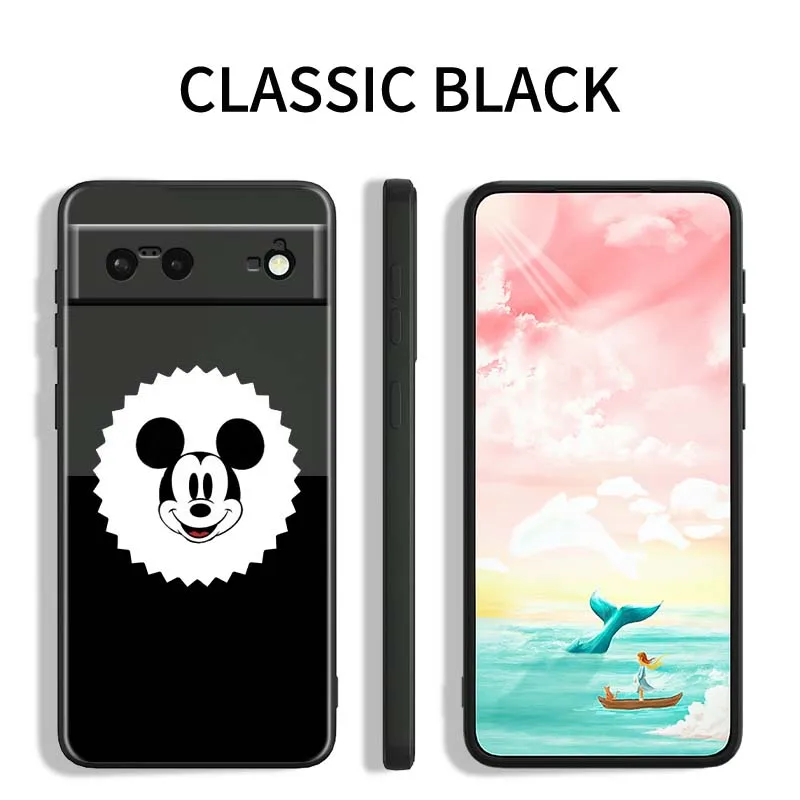 حافظة لهاتف جوجل بيكسل 9a 9 8A 8 7 7A 6 6A Pro XL 2024 5G غطاء سيليكون ناعم من مادة البولي يوريثان الحراري ميكي ميني ماوس