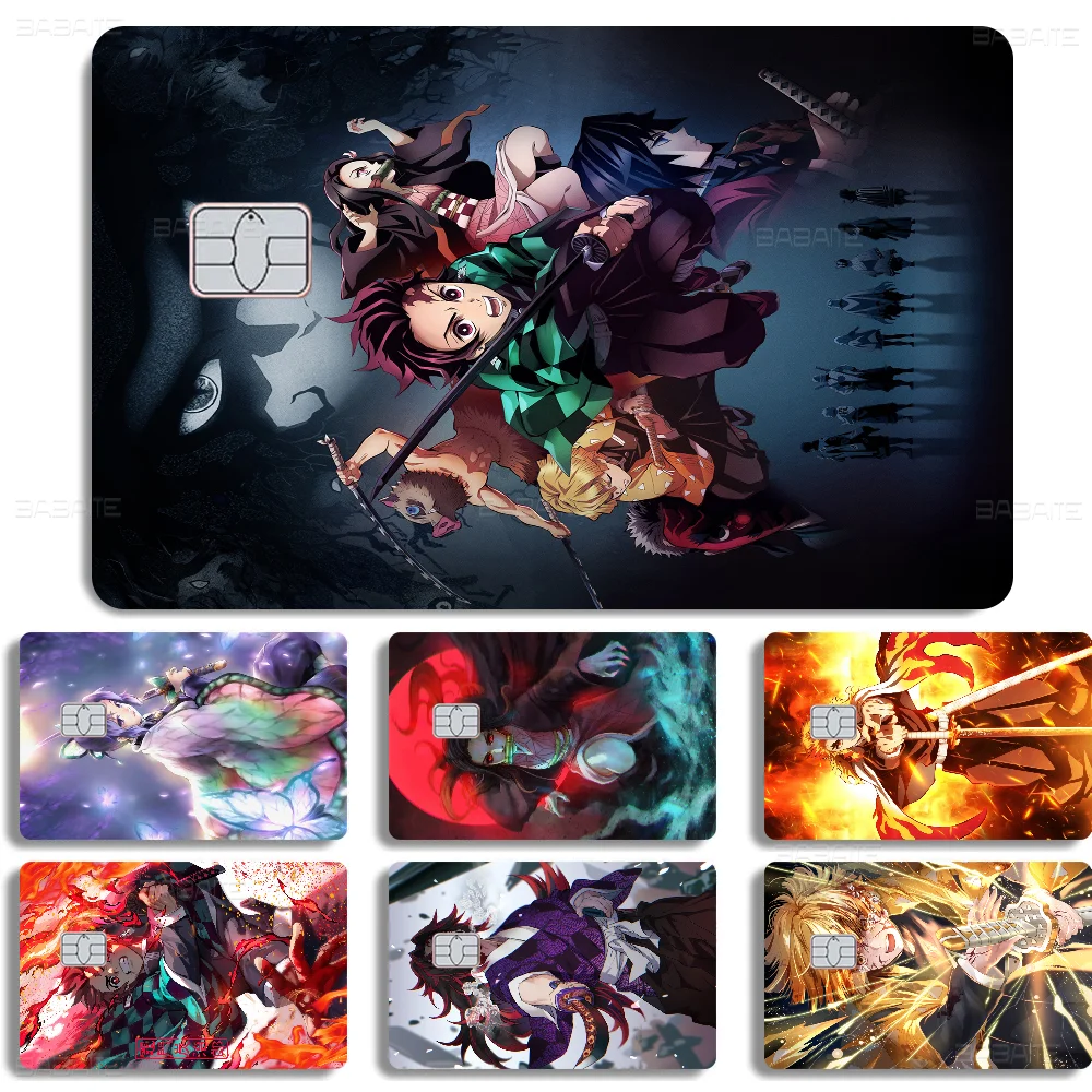 Demon Slayer Credit Card Skin Stickers For VISA Bank Card Transportation Card Waterproof Sticker Anti-scratch Gift