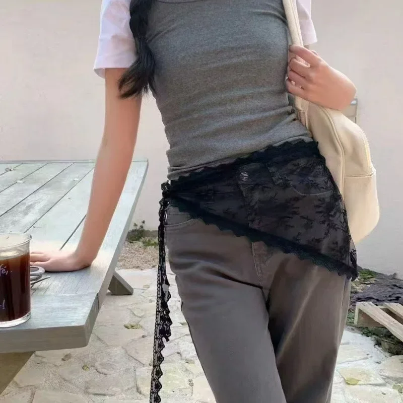 الدانتيل Scrunchies للنساء مرونة العصابات الشعر ذيل حصان أصحاب التعادل بلون الشعر هوب Scrunchy الأربطة المطاطية النساء الشعر الدائري #3