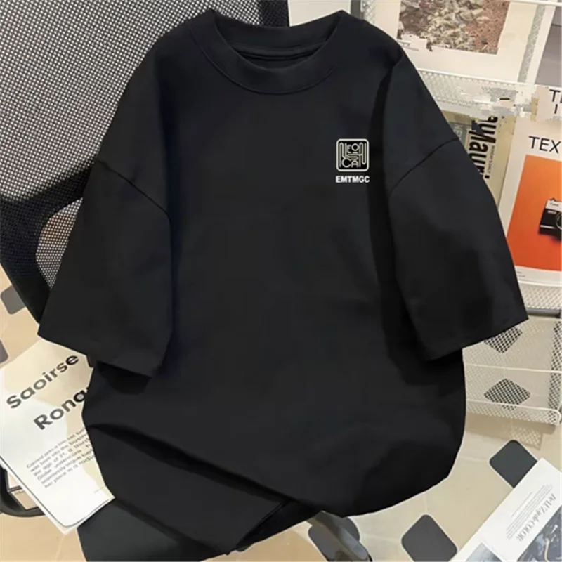 ex Pure Cotton ort Sve T-irt Retro American Summer Faion Brand Tagl Tailor-made Casual Loose Fit Breathable