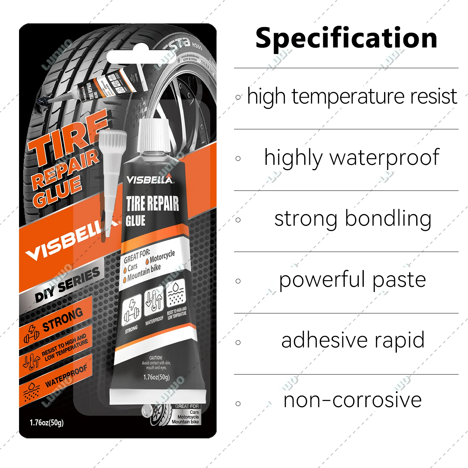 Waterproof High Temperature Resistant Tire Repair Glue for Bondling Rubber Instant Adhesive Strong Glue Car Wheel Repairs Tools