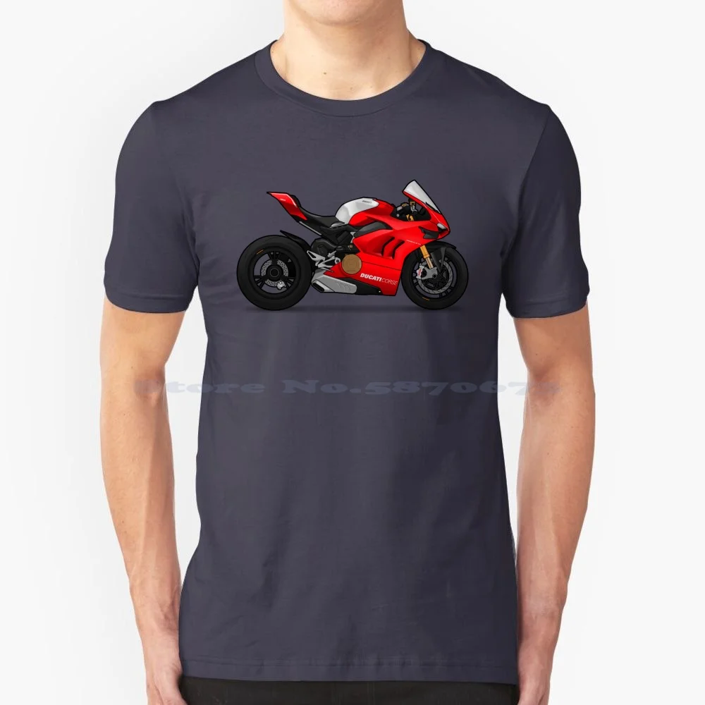 Panigale V4r V4 R T Shirt 100% Cotton Tee Panigale V4r Superbike Wsbk Davies Redding Dovizioso Racing Motorcycle