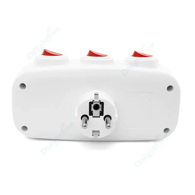 1 To 3 Way KR Plug With ON/OFF Switch Russia Germany France Extension Wall Socket Power Strip ﻿AC Outlet Power Converter Adaptor