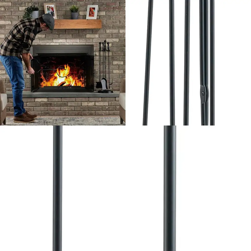 

5-Piece Black Wrought Iron Fireplace Tool Set with Ball Handles - UniFlame F-1625