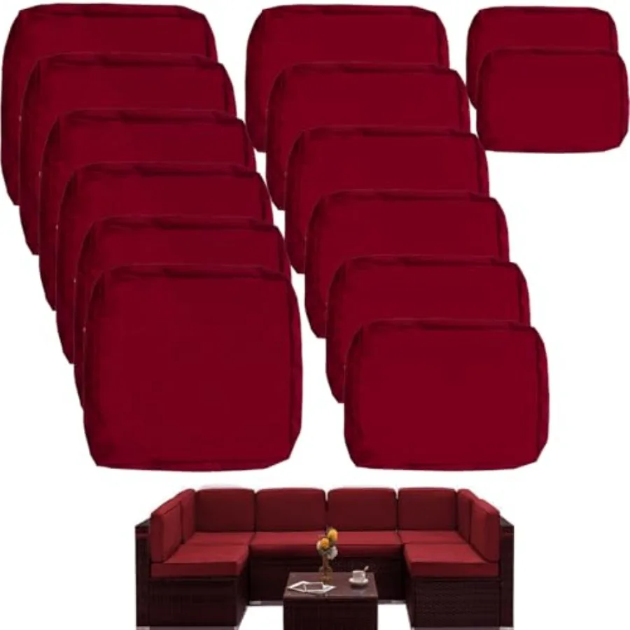 

Водонепроницаемые чехлы для уличных подушек, 14 шт., сменные чехлы для 7-местного 6-местного плетеного секционного дивана-софа Rat Wicker