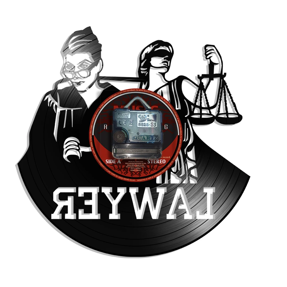 Personalized Lawyer Name Vinyl Record Wall Clock For Law Office Decor Custom Attorneys Judges Wall Clock Law School Timekeeper