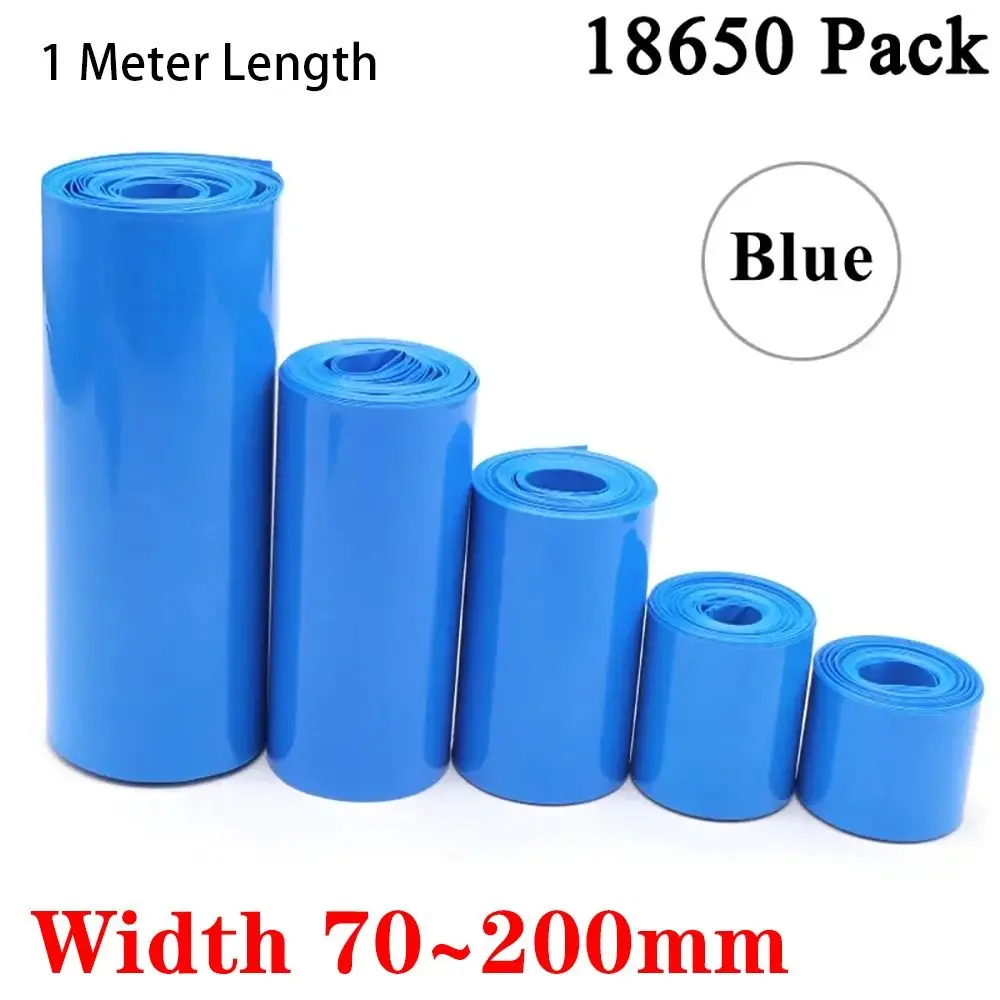 70-200mm 1Meter 18650 Battery Heat Shrink Tube Li-ion Wrap PVC Shrinkable Film Tape Sleeves Battery Pack Heat Shrinking Film