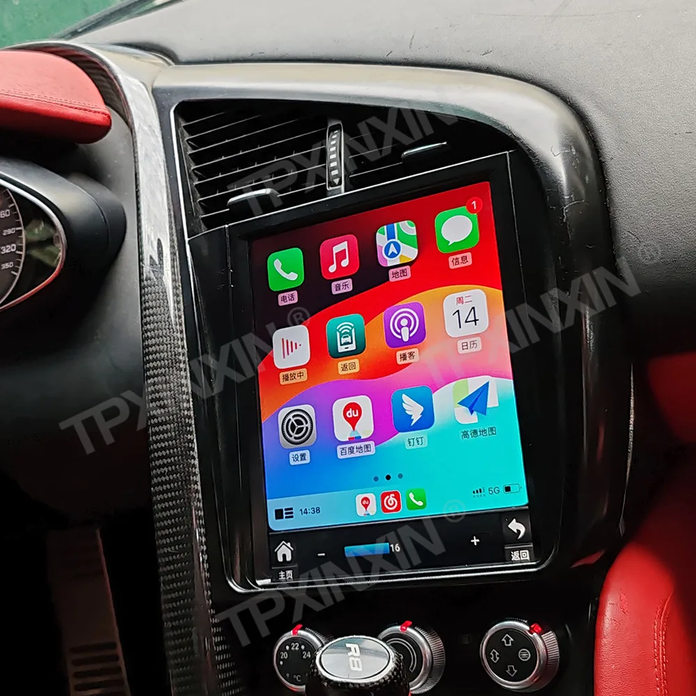 แนวตั้ง CarPlay วิทยุ Coche Android สําหรับ Audi R8 2007 2008 2009 2010 2011 202 2013 2014 2015 GPS Navi ยานยนต์มัลติมีเดีย