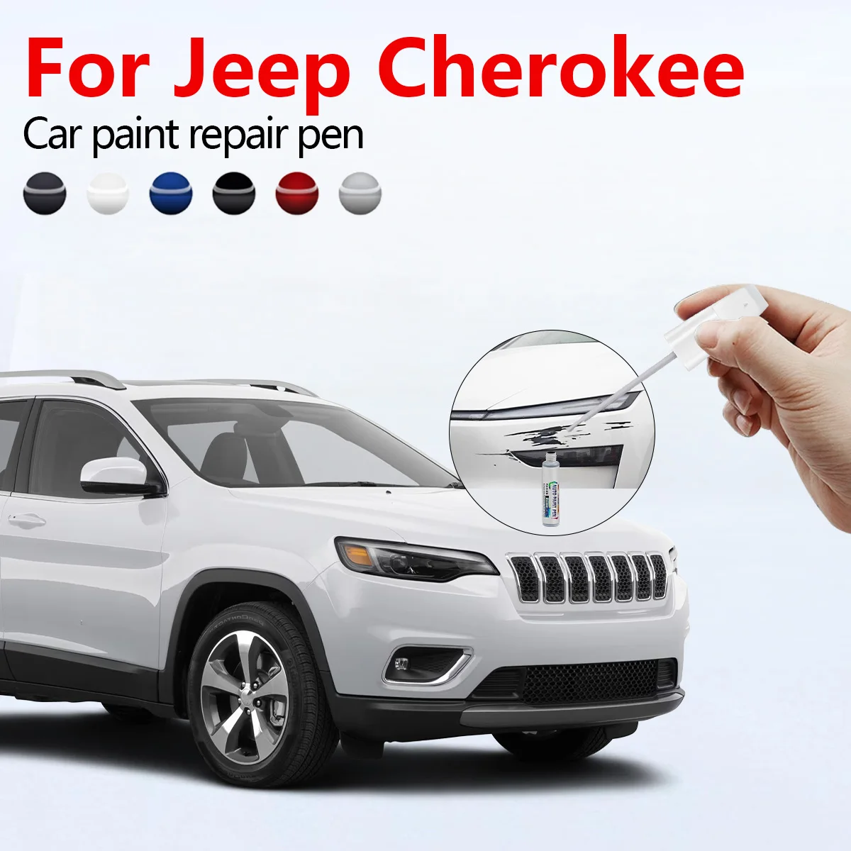 

Для Jeep cherokee 1984-2025 XJ KJ KK KL ручка для ремонта краски, средство для удаления царапин, сделай сам, автоаксессуары, черный, белый, коричневый, золотой