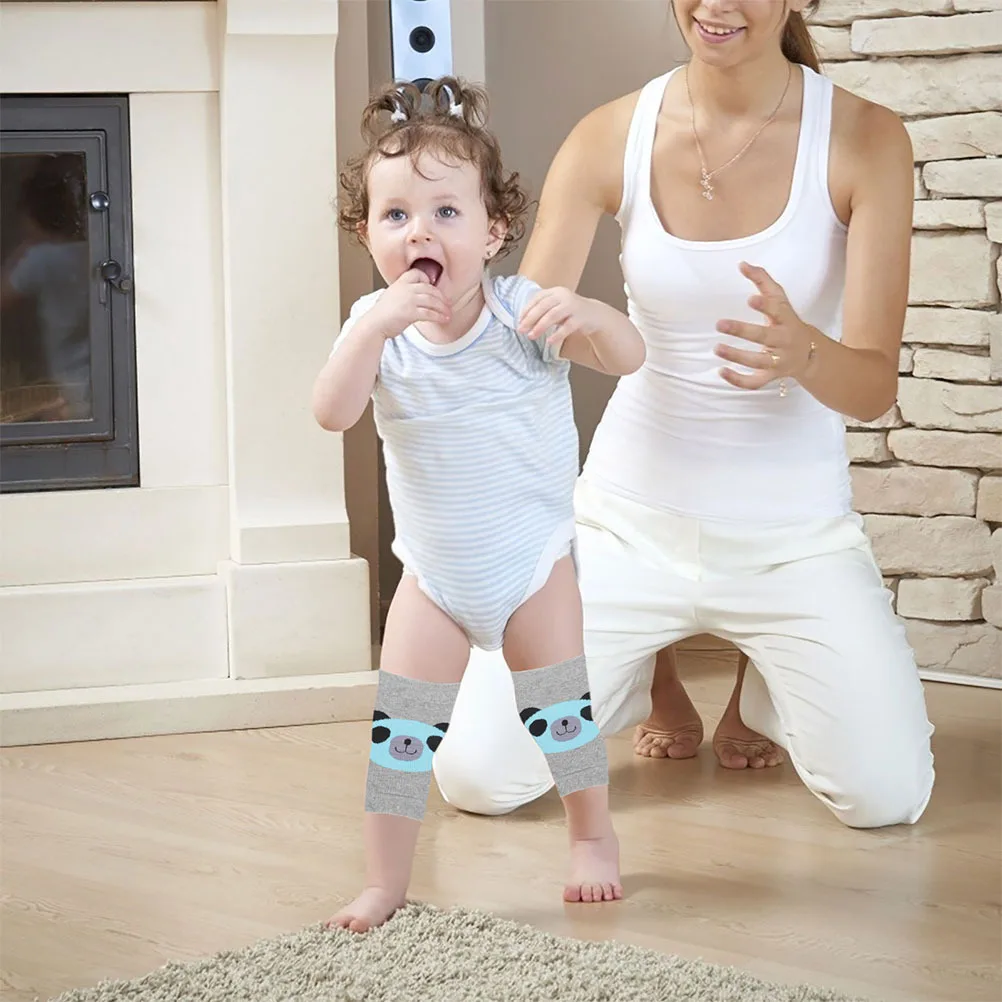 2Pairs Baby Crawling Knee Pads Toddler Anti Slip Comfortable Soft Cotton Baby Crawling Protective Pads Skin Friendly