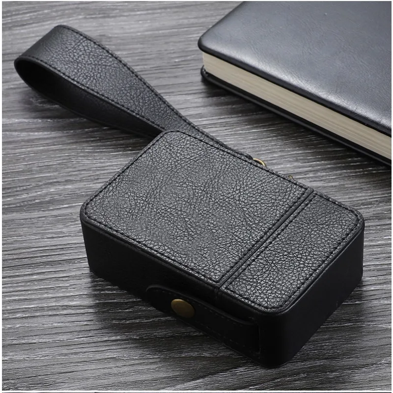 Genuine Leather Cigarette Case Cover Luxury PU Leather Cigarettes Box Holder Big Capacity Lighter Sleeve Gadgets for Women Men