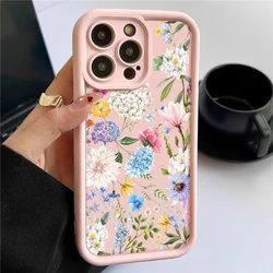 Hydrangea Flower Soft TPU Case For iPhone 17 Air 16e 16 15 14 Pro Max 13 12 11 Pro Max 17e Shockproof Silicone Phone Cover