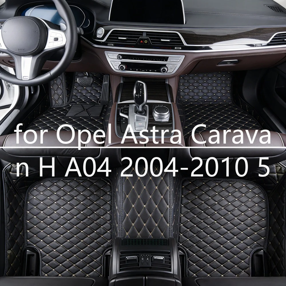 Luxuriöse PU-Leder-Autofußmatten für Opel Astra Caravan H A04 2004-2010 5-Sitzer Links- und Rechtslenker Vollständige Abdeckung Kratzfest Leicht zu Reinigen Auto-Fußmatten 6S528