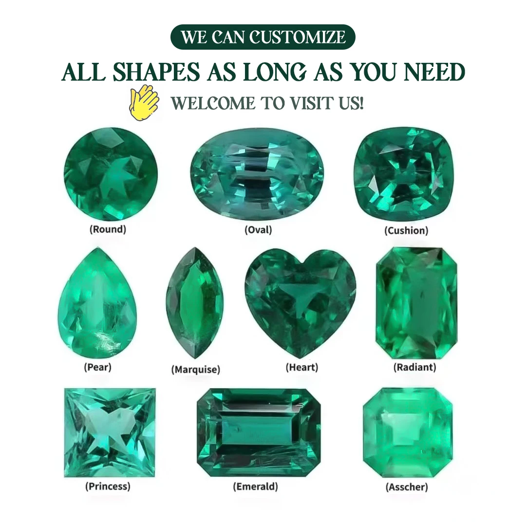 YinZheng Zambian Emerald Pear Shape Lab Grown Emerald Loose Gemstones With Certificates Can Be Provide Lab Zambian Emerald - Image 5