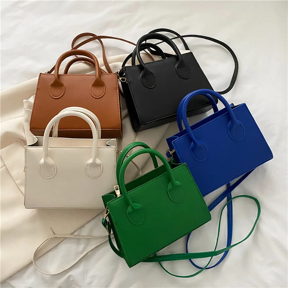 Spring New Trendy Solid Color Women\'s Handbag Commuter Large Capacity Small Square Bag For Work Simple Female Crossbody Bags