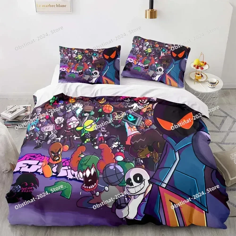 2025 3D Print Friday Night Funkin Bedding Set Single Twin Full Queen King Size Kawaii Bed Set Aldult Kid Bedroom Duvetcover Sets 5