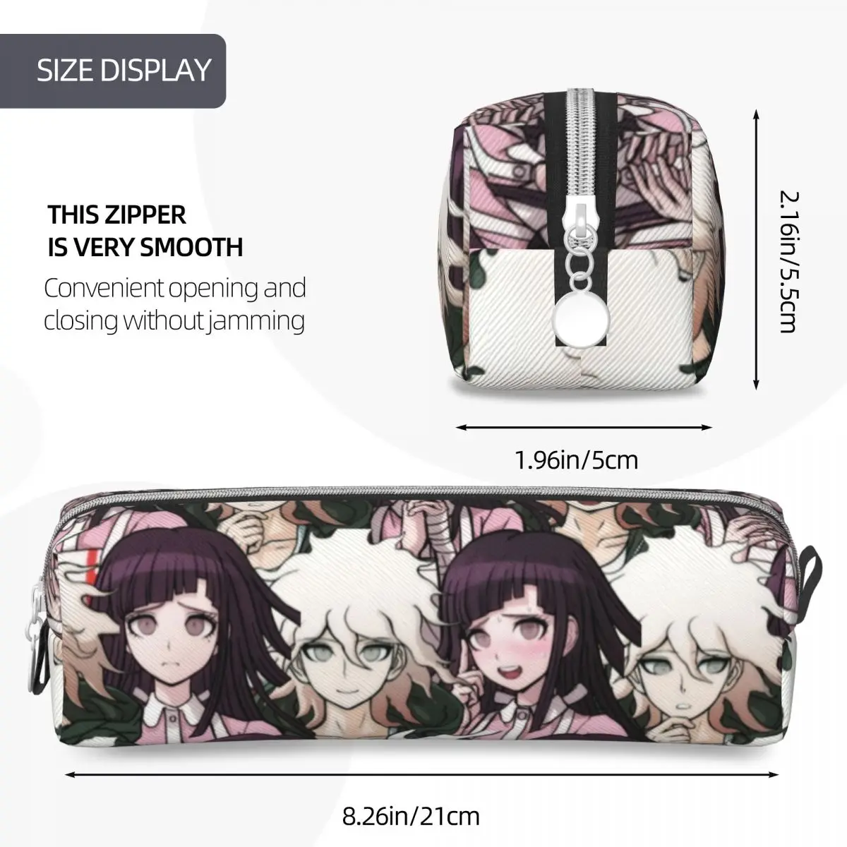 Imagem -04 - Danganronpa Komaeda Mikan Tsumiki Estojo Bolsa de Lápis de Grande Capacidade Material Escolar para Estudante