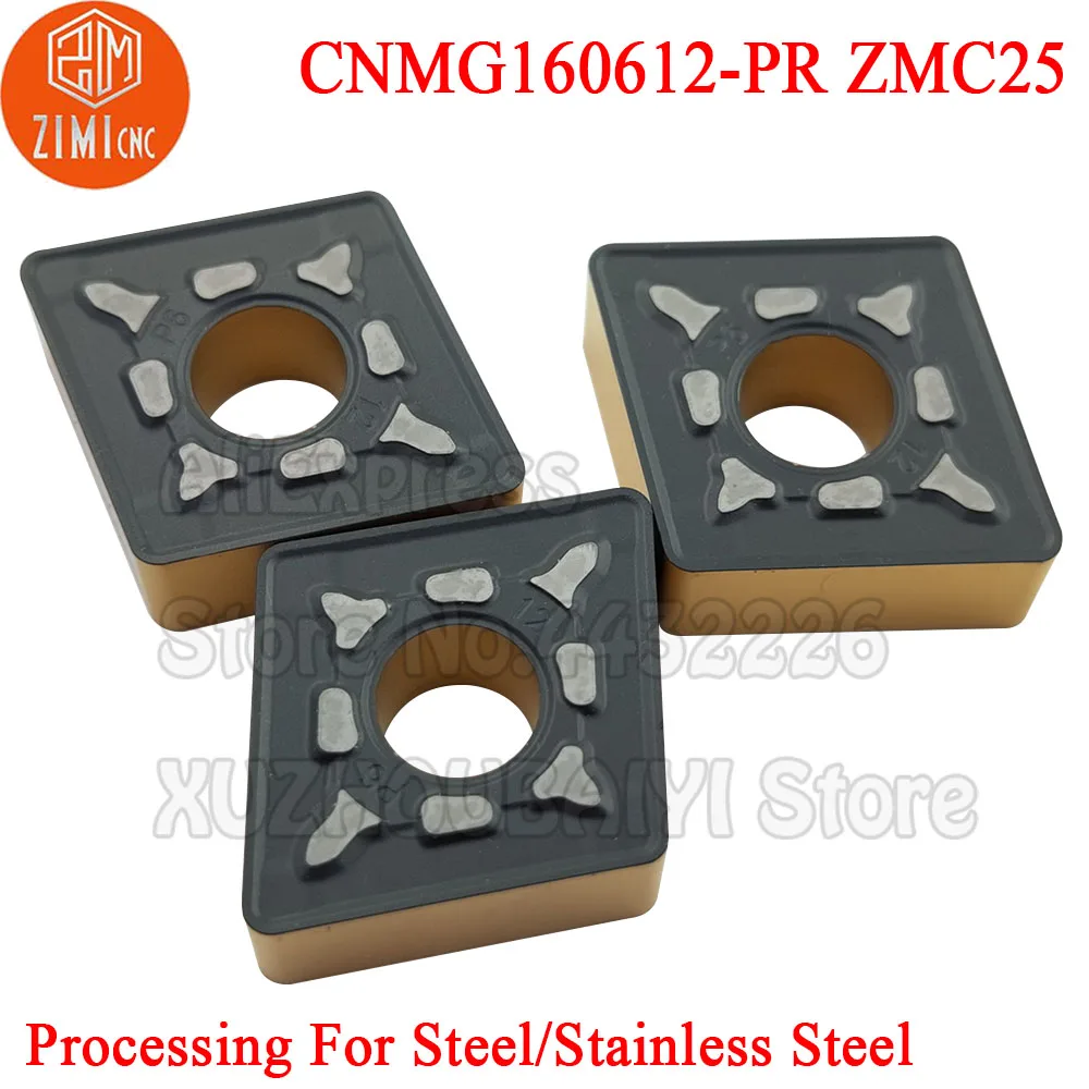10pcs CNMG160612-PR ZMC25 CNMG160612 PR CNMG 160612 External Carbide Inserts Turning Tools CNC Metal Cutter Lathe CNMG Blade