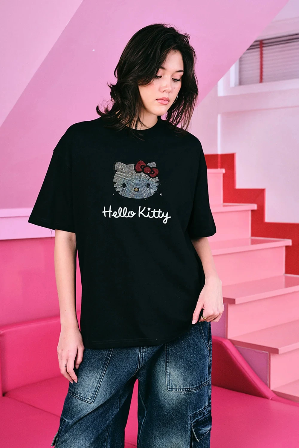 Street Fashion Graffiti - Kaos lengan pendek katun bermotif grafiti