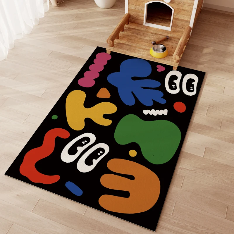 

Водонепроницаемые кожаные напольные коврики для домашних животных, мультяшный ковер, противоударный ковер, вольер для собак, большой размер, кухонный коврик для ног, милый H