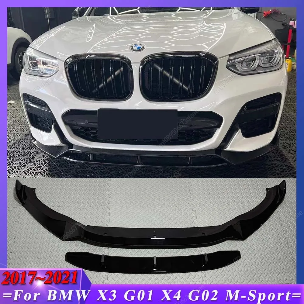 

For BMW X3 G01 X4 G02 M40i M40d M-Pack M-Sport 2017-2021 Front Bumper Lip Spoiler Splitter Diffuser Deflector Body Kits Tuning