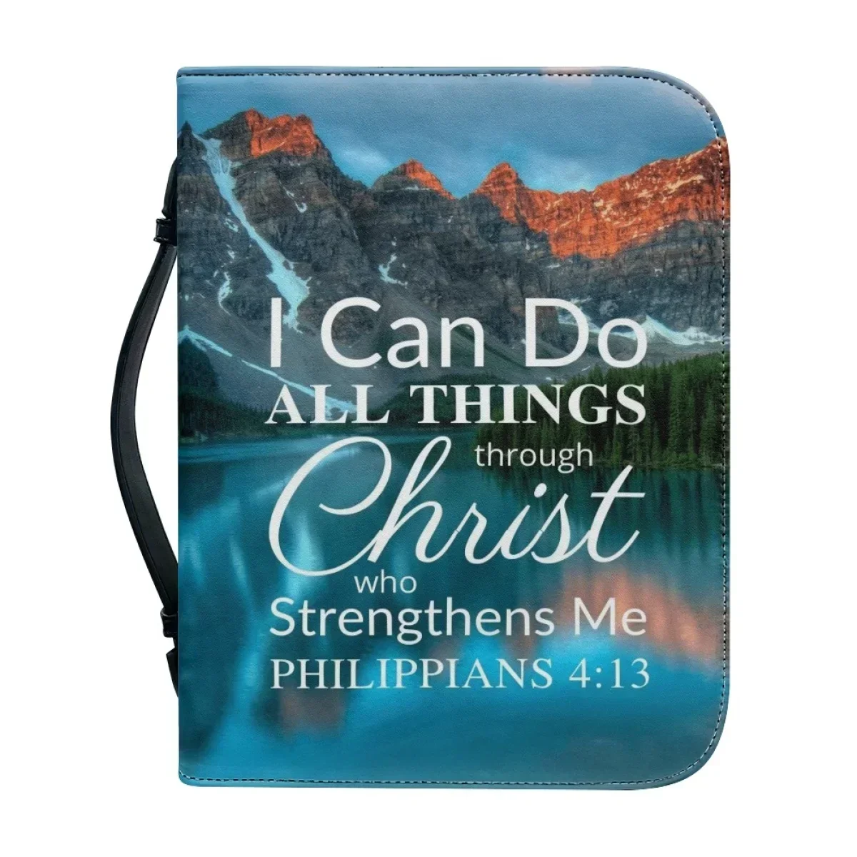 

Сумка для Библии из искусственной кожи для женщин, христианская сумка для хранения Библии и гимнов, с природными принтами, на молнии, с ручкой, чехол-кошелек