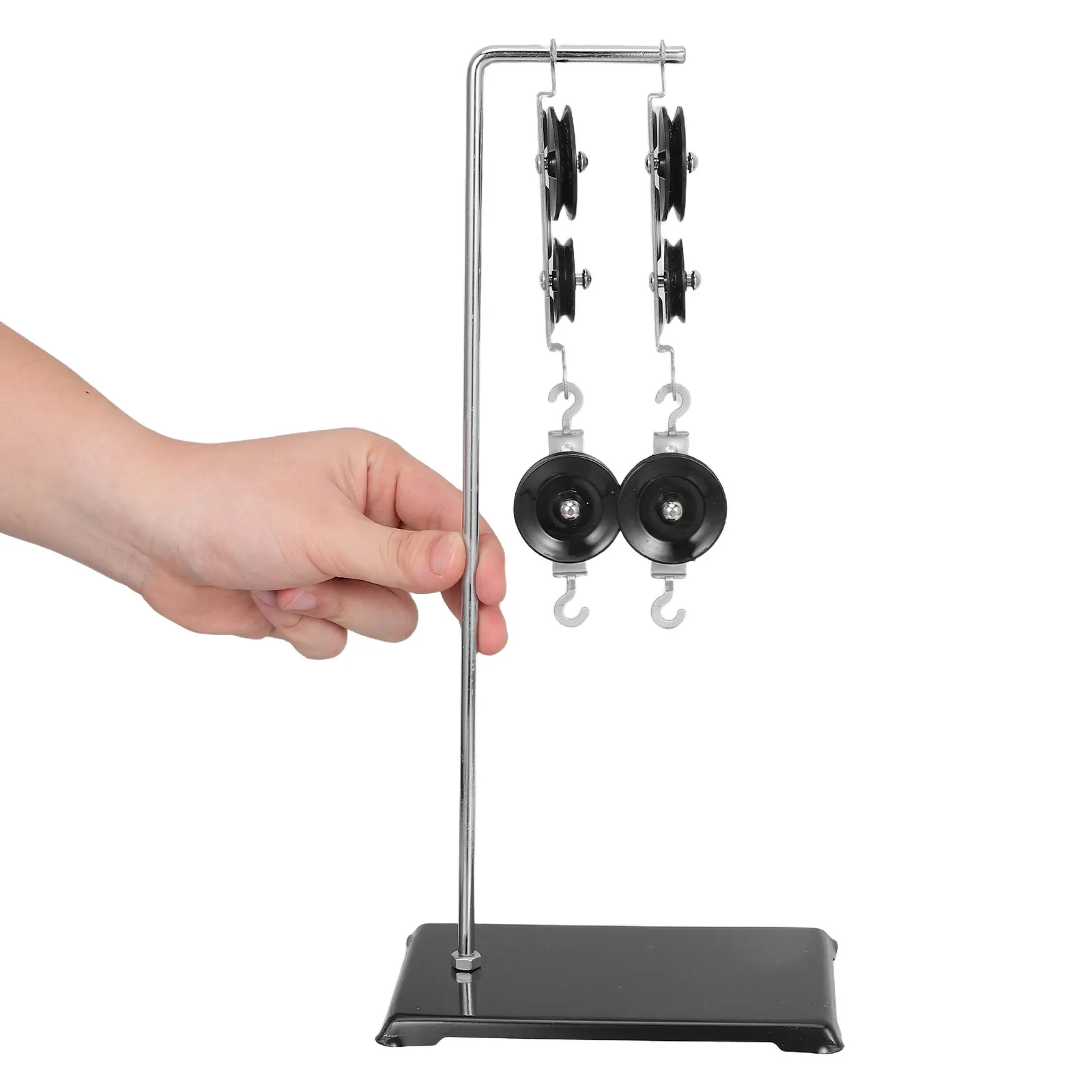 1Set Sturdy Galvanized Base Pulley System for Force Motion Experiments Physics Lab Equipment Pulley Block Physics Experiments