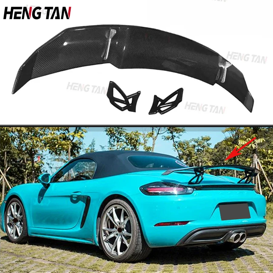 For Porsche 718 987 981 Carbon Fiber Car Rear Trunk Spoiler Rear Wing Tail Wing Parts Upgrade Body kit