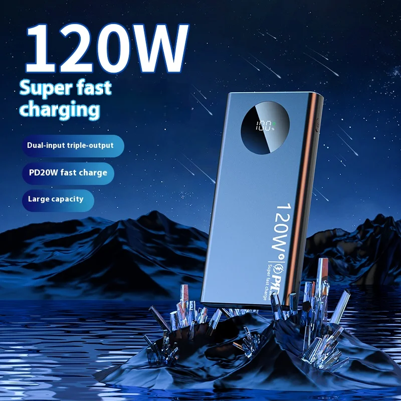 10000mAh 120W Super szybkie ładowanie Powerbank przenośna ładowarka do iPhone Samsung Huawei xiaomi Power Bank o dużej pojemności