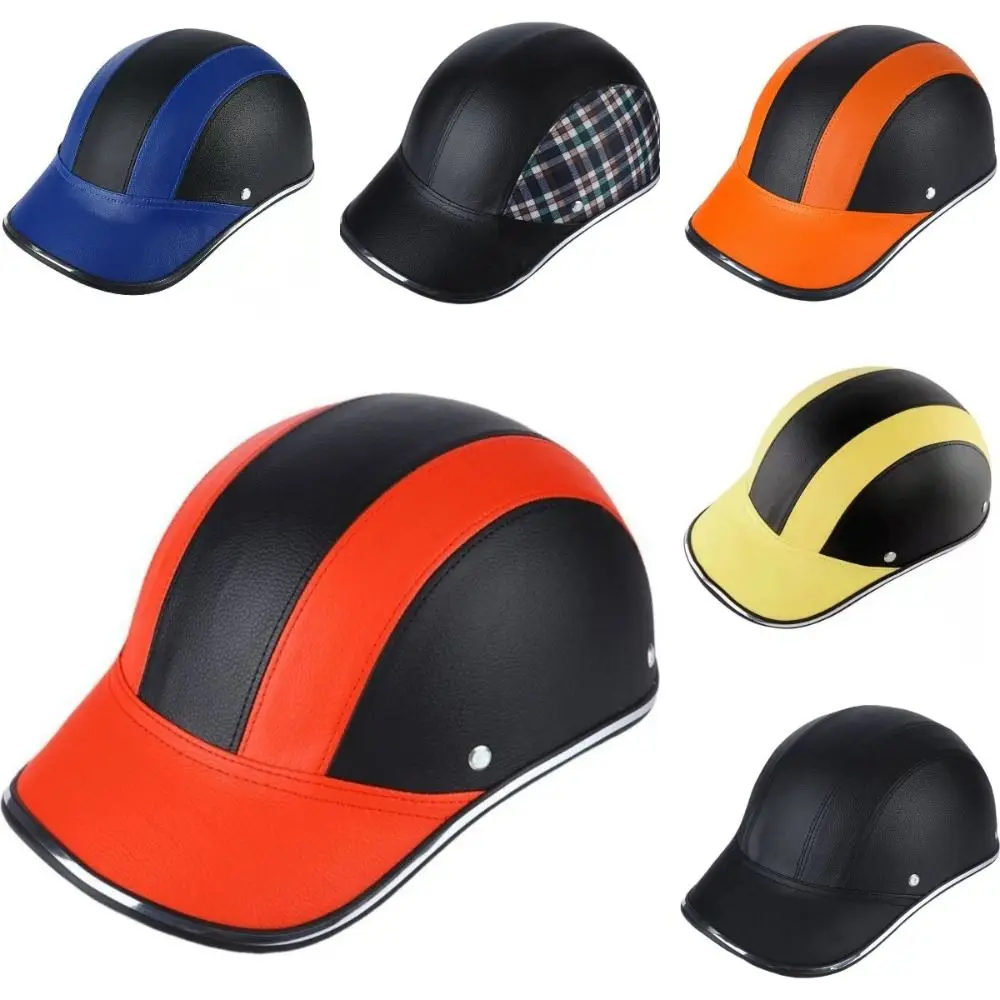 Light Baseball Cap Style Bicycle Helmet Safety Adjustable Strap Motorcycle Half Helmet Half Face Anti-UV Bike Hard Hat Scooter