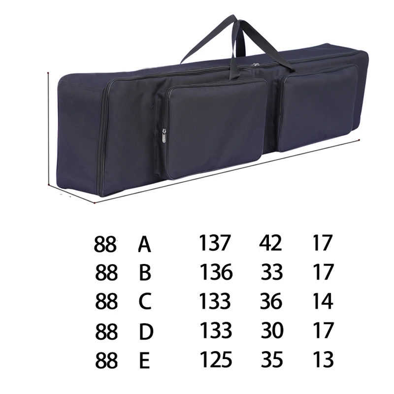 88Key Electric Piano Bag Oxford Cloth Double Shoulder Electronic Bag Double With Pocket Cotton Thickened Instrument Handheld Bag