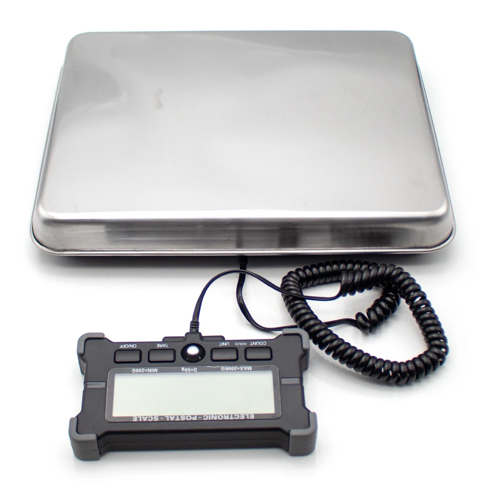 Portable 200KG 440Lbs Digital Scale PS21 lectronic Postal Scale 0.05KG 10G with LCD Backlight Shipping Scales