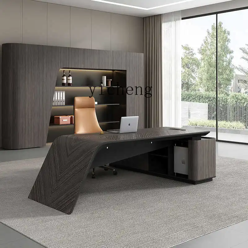 D7- boss table simple modern president desk office multi-functional light luxury high-end office desk and chair combination