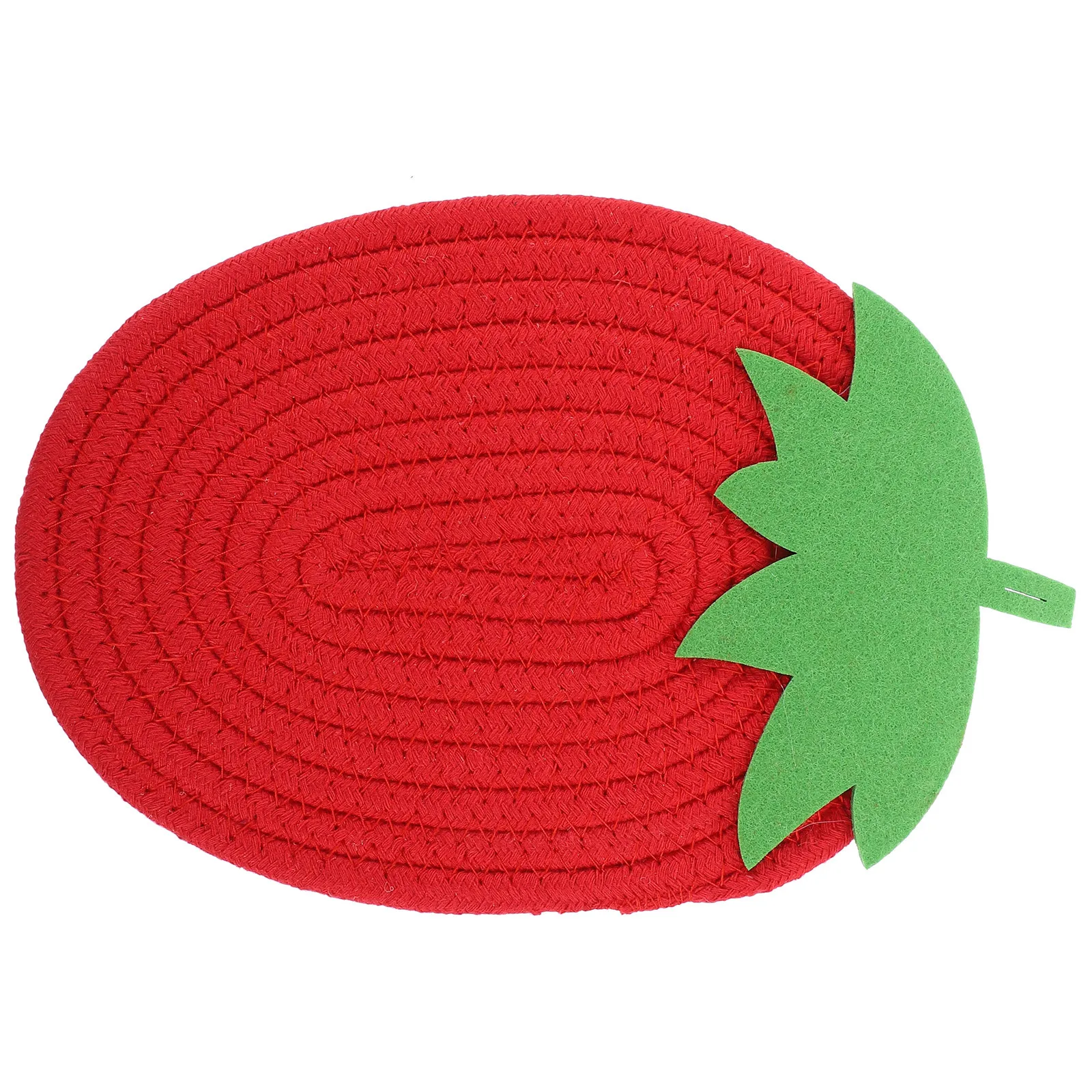 

1Pcs Strawberry Pattern Heat-Resistant Woven Cotton Place Mat Coaster Nonslip Table Protector Insulated Bowl Pad