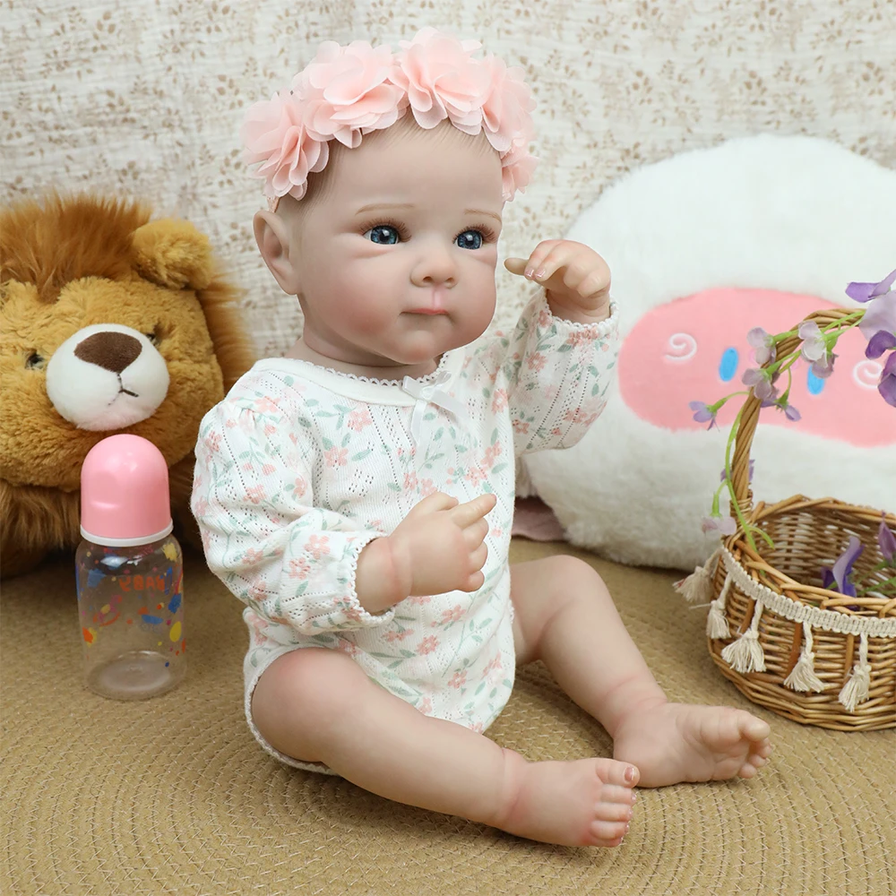 19 بوصة كامل سيليكون الفينيل الجسم الوليد طفلة بيتي تولد من جديد الدمى ثلاثية الأبعاد اللوحة الجلد المظهر الحقيقي دمى طفل لعبة لفتاة هدية