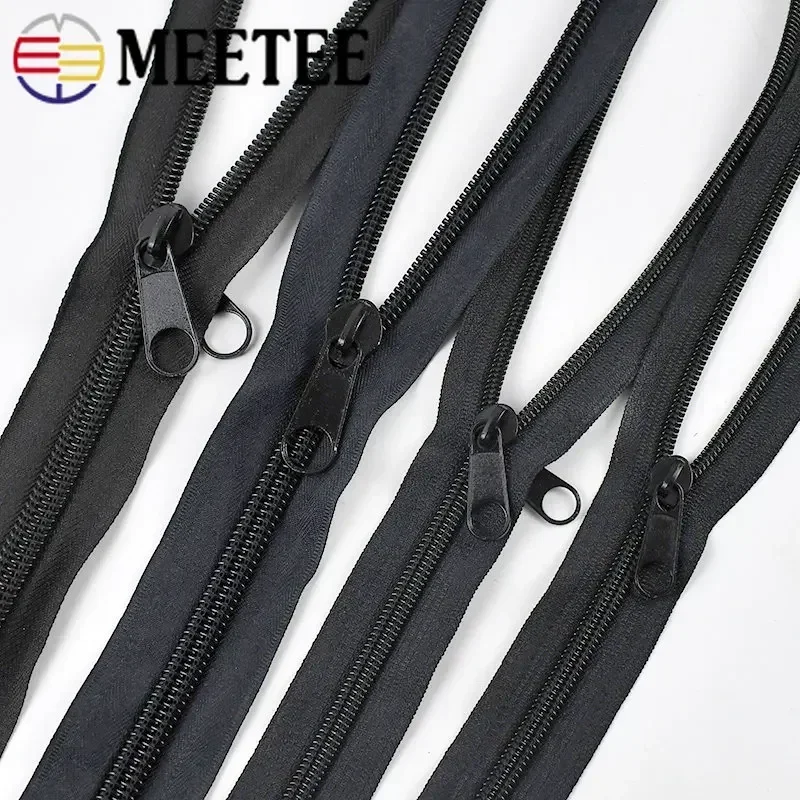 1/2/5M 3# 5# 8# 10# Nylon Zippers Tape with Zipper Slider Suitcase Continuous Zip Clothes Jacket Coil Zips Repair Accessories