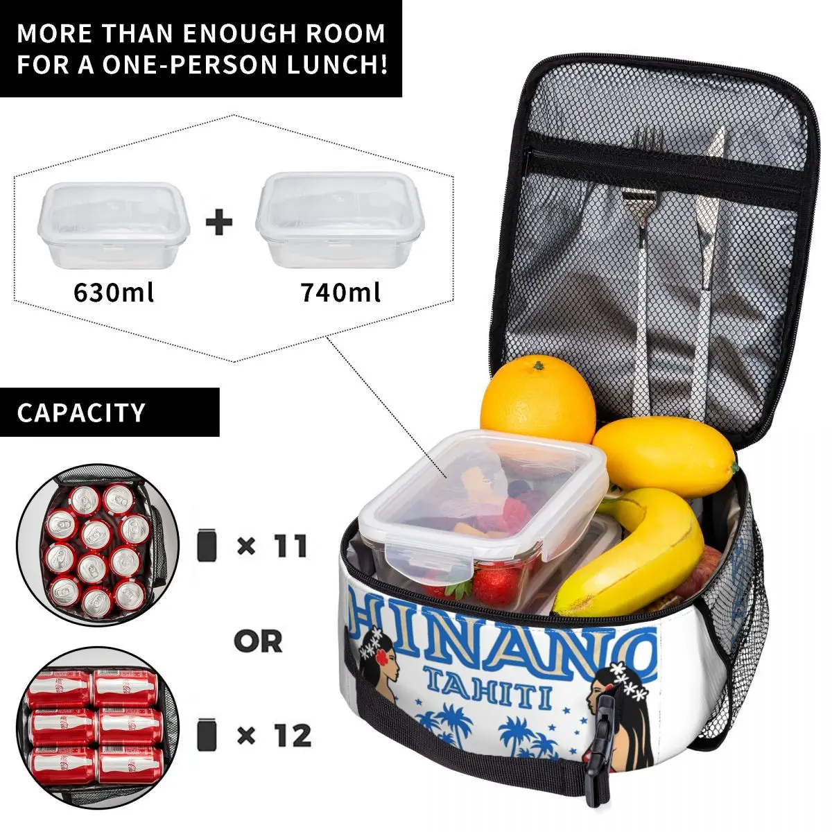 Beer Hinano Tahiti Logo Thermal Insulated Lunch Bag for Travel Reusable Food Container Bags Cooler Thermal Lunch Boxes