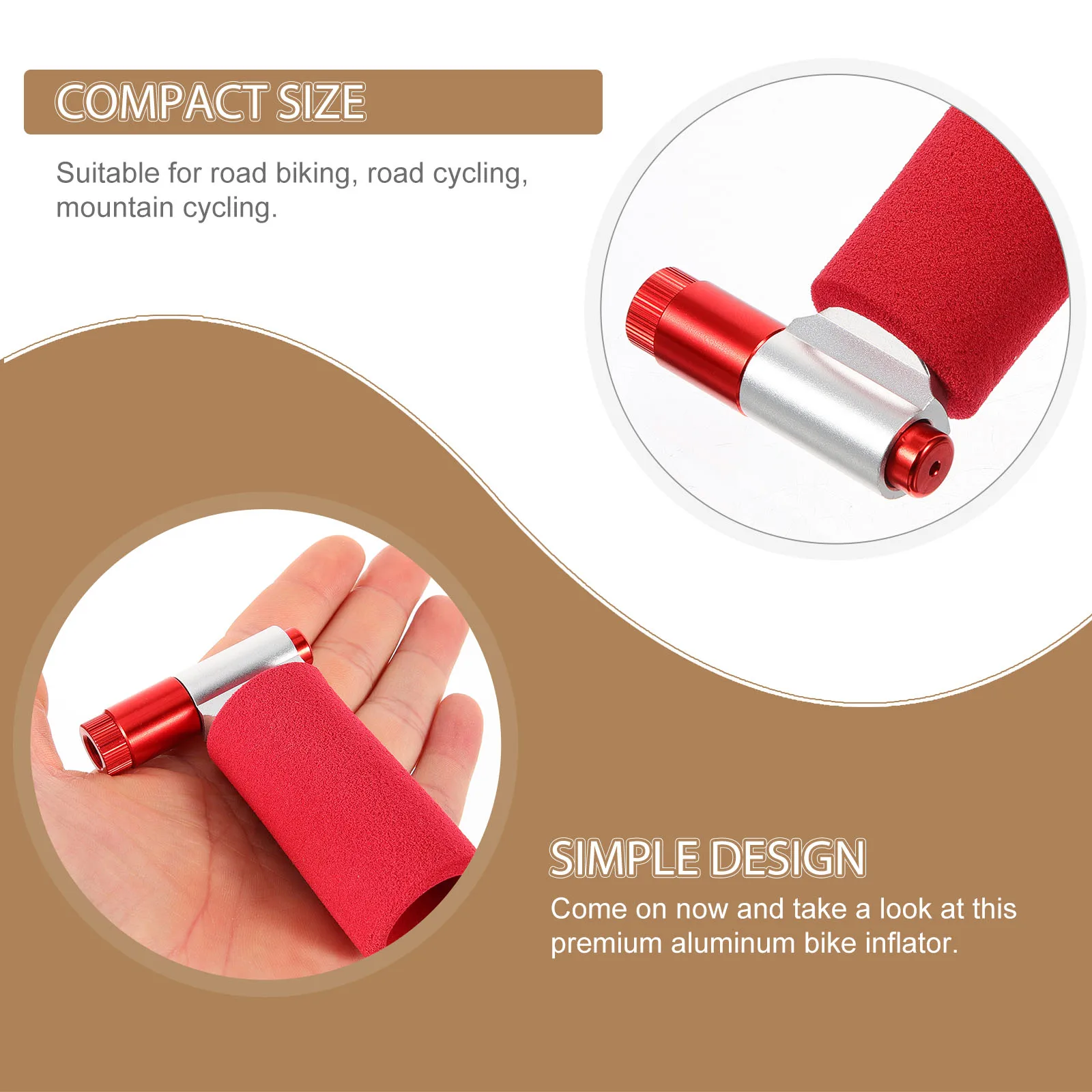 

1pc Portable Bike Tire Inflator Premium Aluminum Co2 Mini for Road Mountain Cycling Biking Accessories Tyre Pump Air