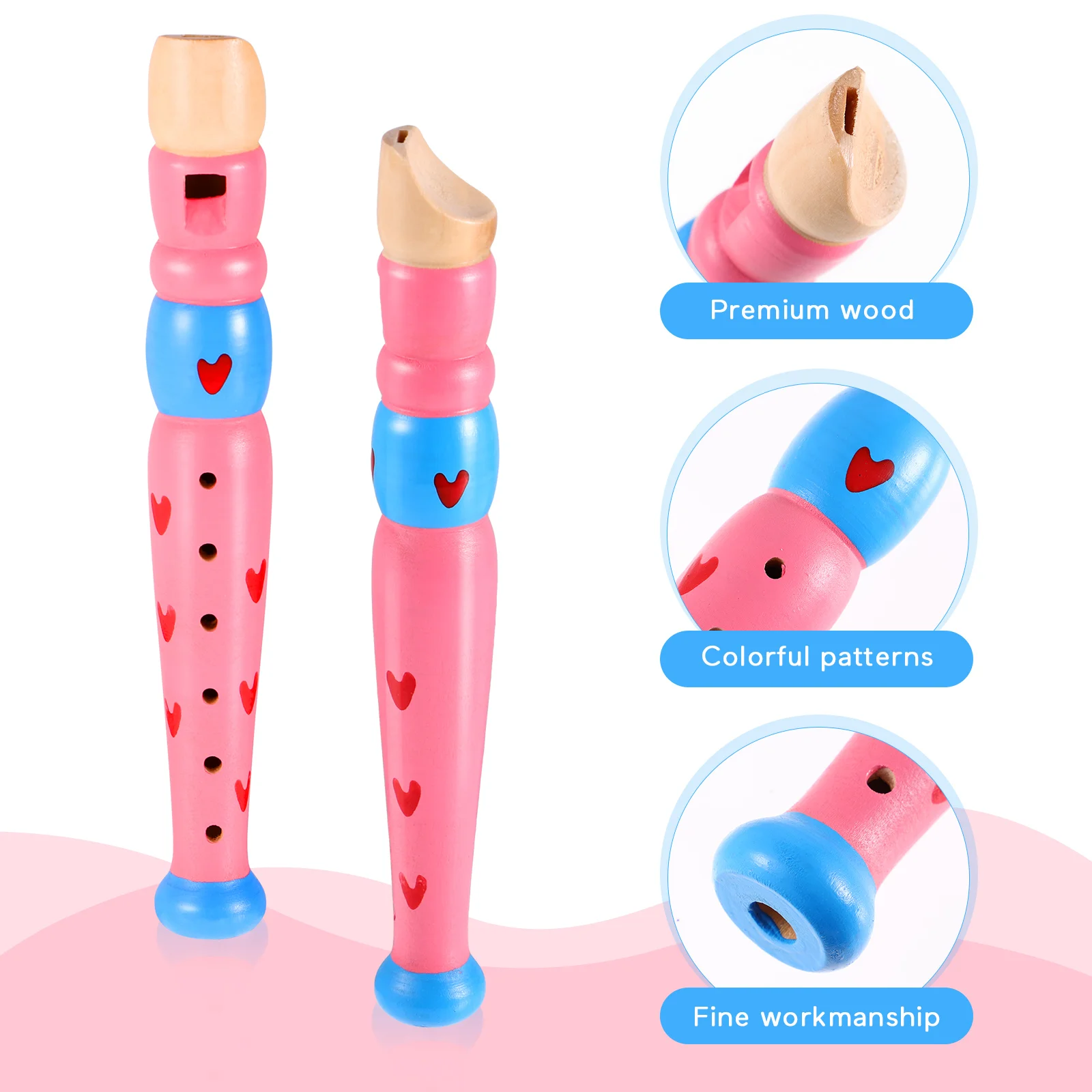 Toyvian-Flûte piccolo à 6 trous en bois, jouet pour enfant