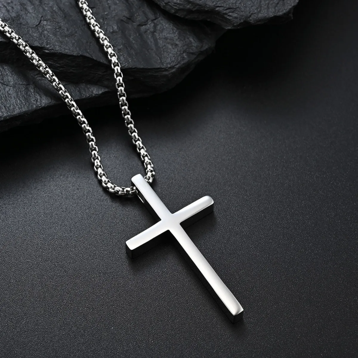 Collar con Colgante de Cruz de Jesús con Versículo Bíblico, Diseño Metálico para Hombres y Mujeres, Joyería Cristiana Espiritual, Regalo para la Fe