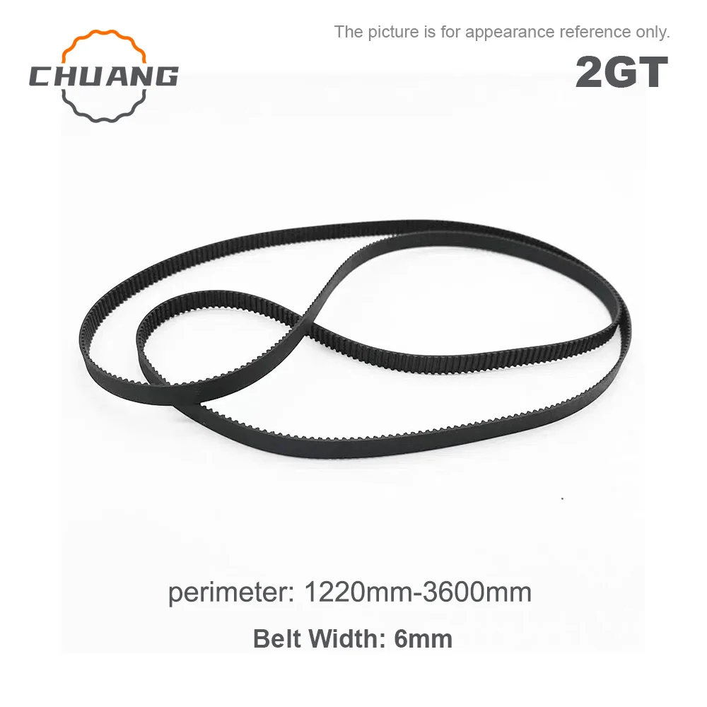 

2GT Rubber Timing Belt perimeter 1220mm To 3600mm Belt Width 6mm Synchronous Belt 3D parts