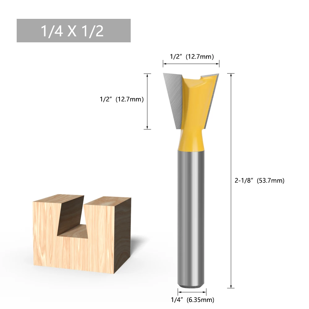 LAVIE Fräser 6mm 1/4 Schaft Hartmetall Schwalbenschwanzfräser für Schwalbenschwanzverbindungen, Schubladen- und Kastenbau, DIY & professionelle Holzbearbeitung – Detail 14
