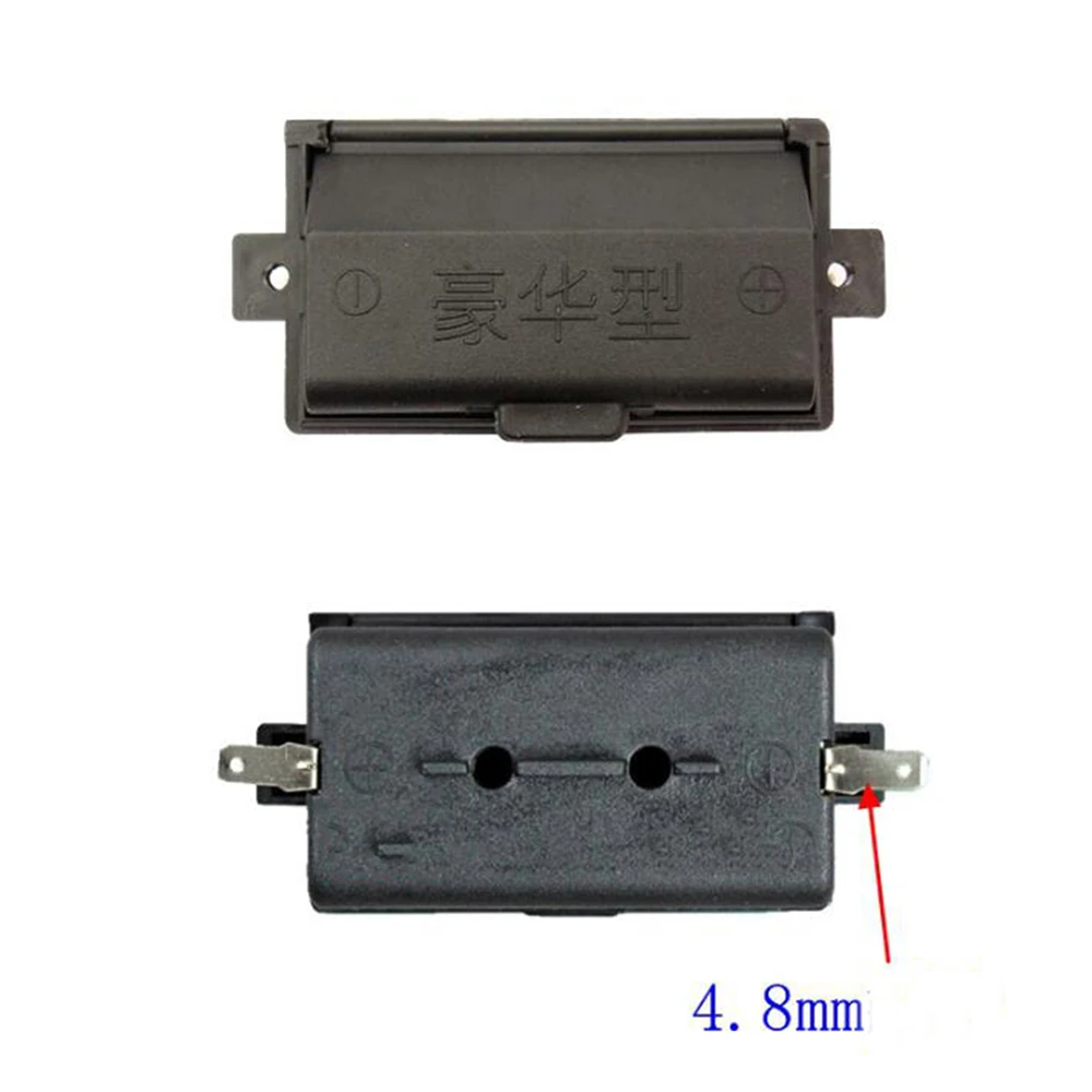 2PCS 1.5v No.1 Battery Box Replacement Black Plastic Battery Case Gas Stove Battery Compartments 71x 41x 38MM