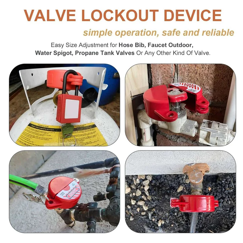 

N04R 4X Замок для уличного крана с предохранительным замком Ater Spigot Lock, Замок для шланга для ручек клапанов диаметром от 1 до 2-1/2 дюйма, Кран