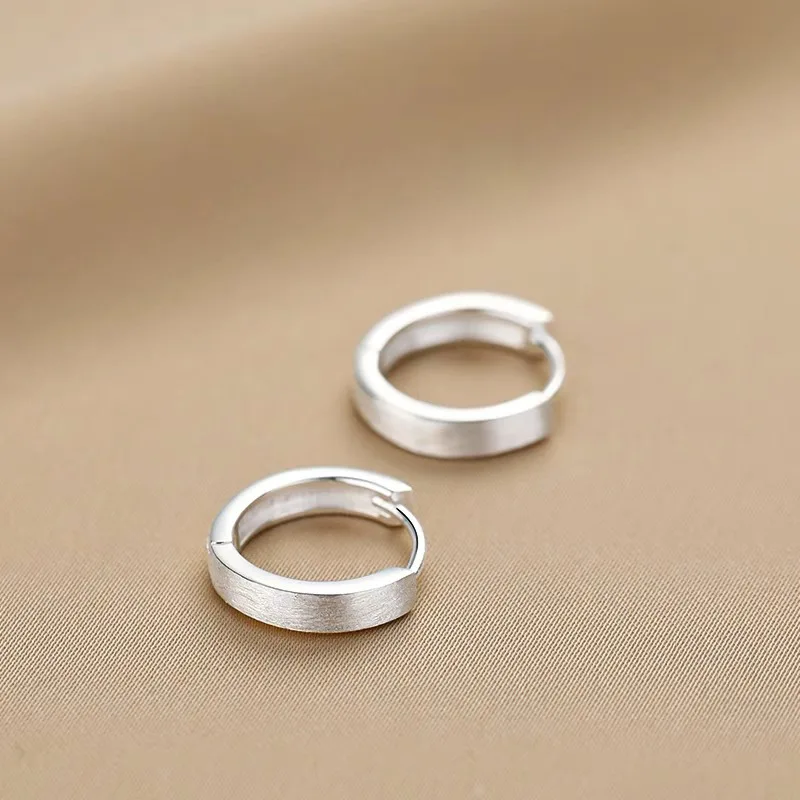 

New 925 Sterling Silver Minimalist Matte Earrings - Matte Treatment, Low Allergy, Daily Women's Jewelry Gift