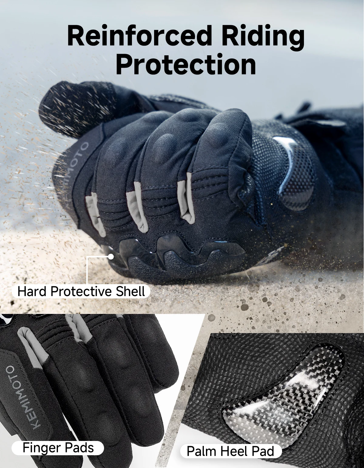KEMIMOTO Heated Gloves Motorcycle Winter Moto Heated Gloves Warm Waterproof Rechargeable Heating Thermal Gloves For Snowmobile 5