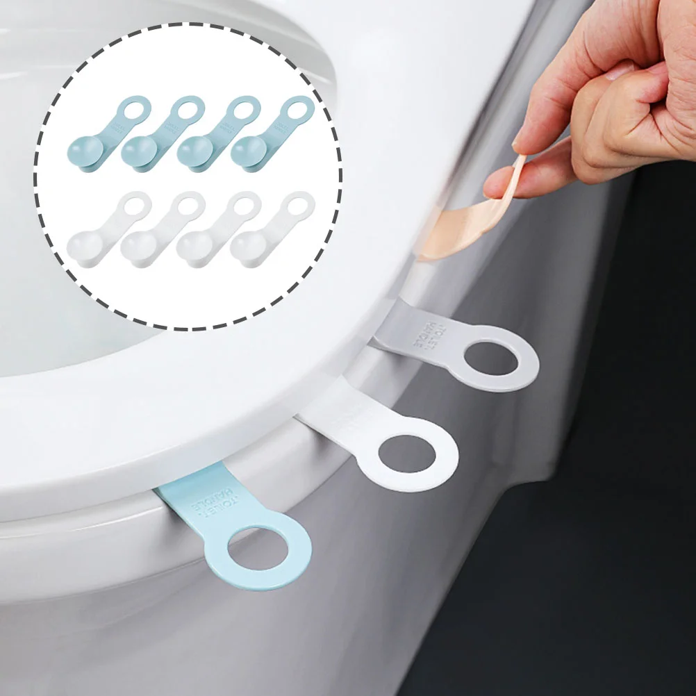 8 Pcs Toilet Lid Lifter Seat Handle Anti Toilet Seat Lifter touch Feature for Kids Elderly Easy Installation Carry