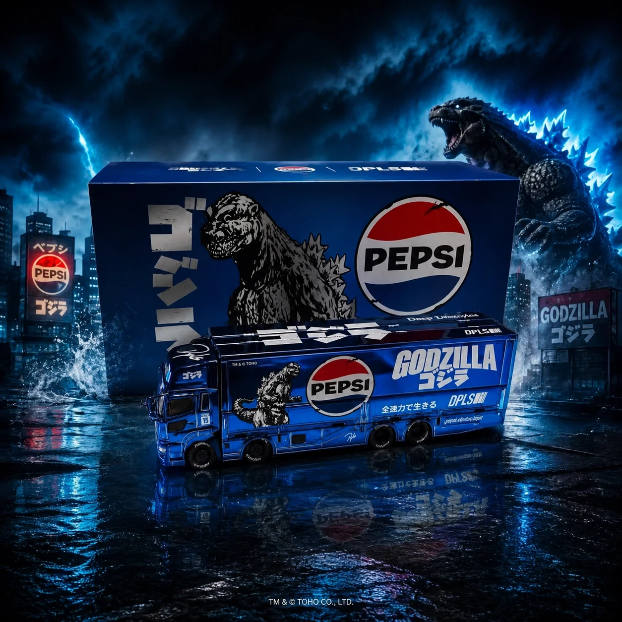 GCD Miniature 1:64 DPLS Transport Truck Pepsi Godzilla Livery Hong